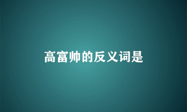 高富帅的反义词是