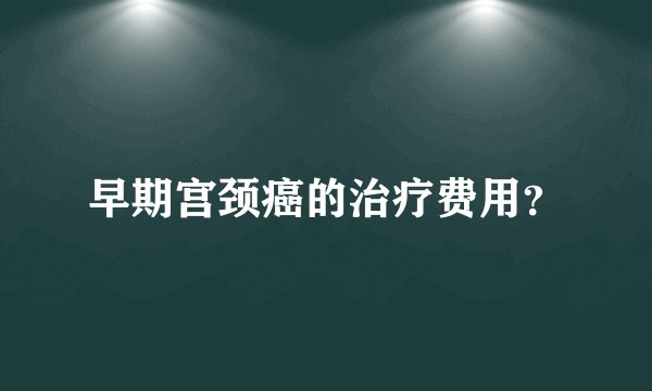 早期宫颈癌的治疗费用？