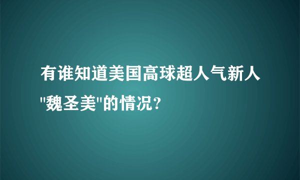 有谁知道美国高球超人气新人