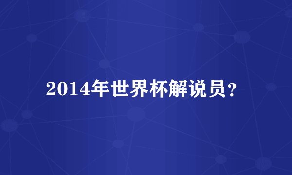 2014年世界杯解说员?