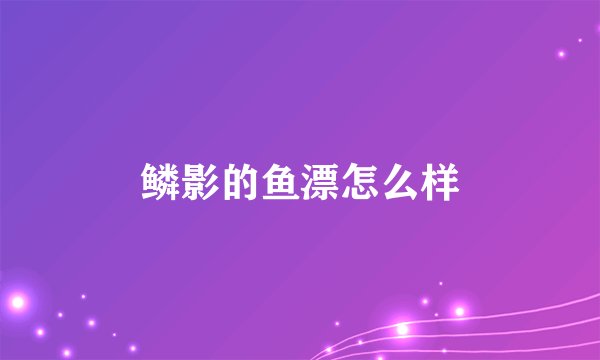 鳞影的鱼漂怎么样