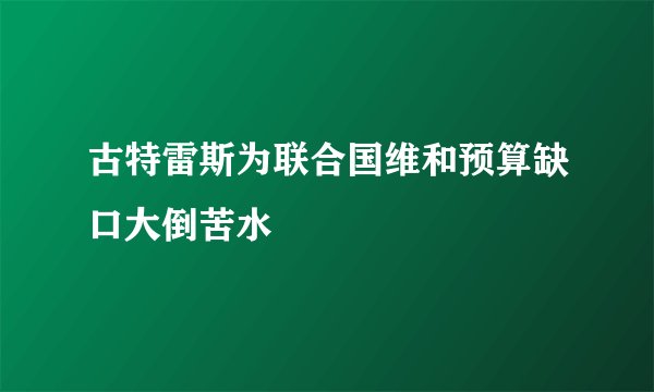 古特雷斯为联合国维和预算缺口大倒苦水