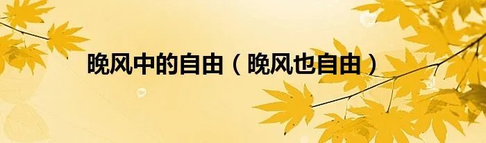 晚风中的自由（晚风也自由）