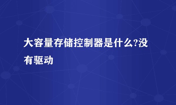 大容量存储控制器是什么?没有驱动