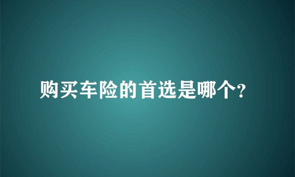 购买车险的首选是哪个？