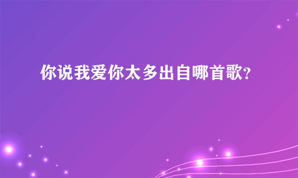 你说我爱你太多出自哪首歌？