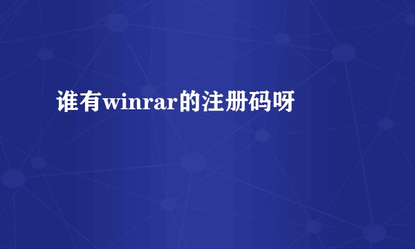 谁有winrar的注册码呀