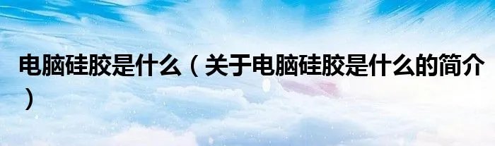 电脑硅胶是什么（关于电脑硅胶是什么的简介）