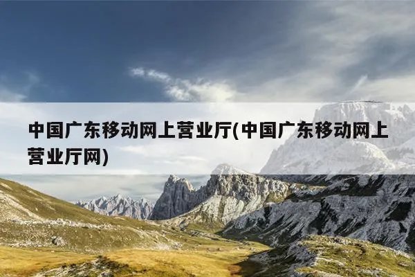 中国广东移动网上营业厅(中国广东移动网上营业厅网)