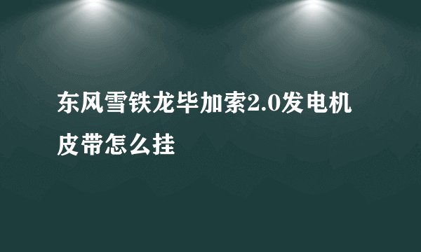 东风雪铁龙毕加索2.0发电机皮带怎么挂