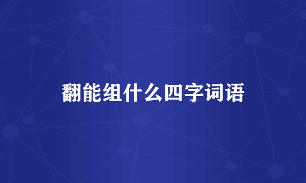 翻能组什么四字词语