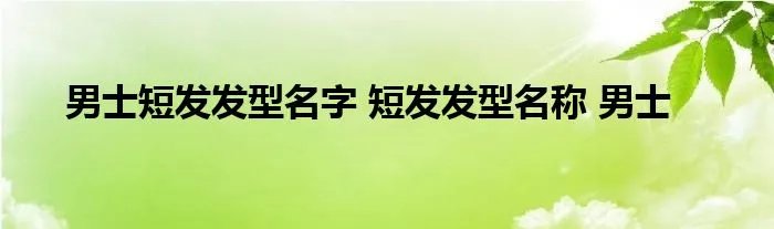 男士短发发型名字 短发发型名称 男士