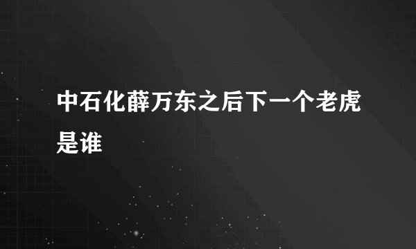 中石化薛万东之后下一个老虎是谁
