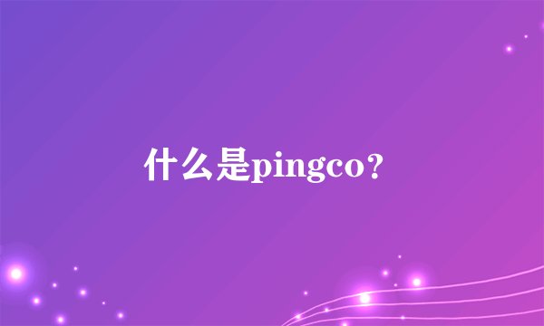 什么是pingco？