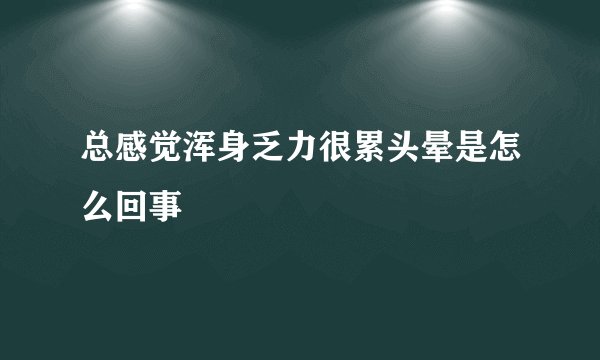 总感觉浑身乏力很累头晕是怎么回事