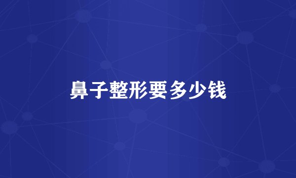 鼻子整形要多少钱