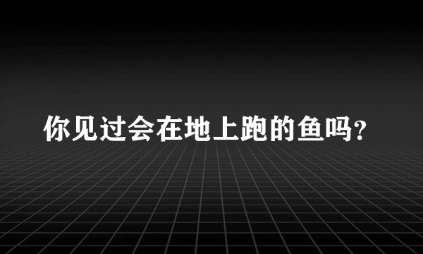 你见过会在地上跑的鱼吗？
