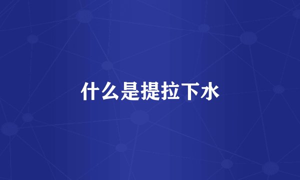 什么是提拉下水
