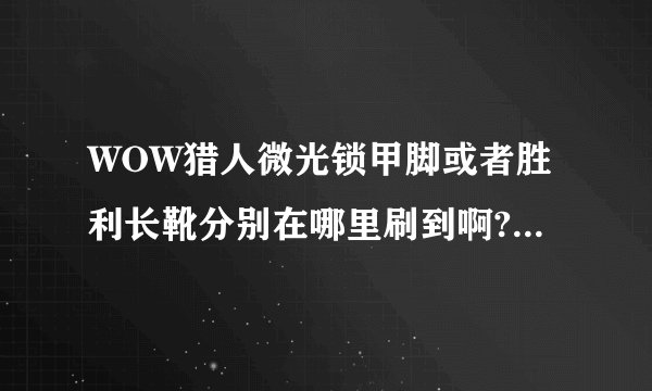WOW猎人微光锁甲脚或者胜利长靴分别在哪里刷到啊?求幻化达人？