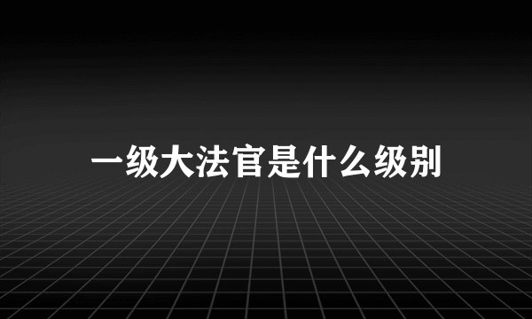 一级大法官是什么级别