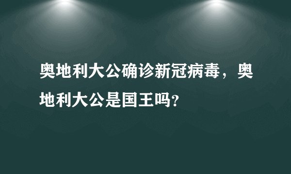 奥地利大公确诊新冠病毒,奥地利大公是国王吗?
