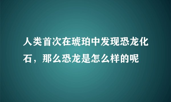 人类首次在琥珀中发现恐龙化石，那么恐龙是怎么样的呢
