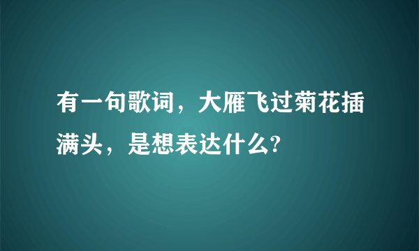 有一句歌词，大雁飞过菊花插满头，是想表达什么?