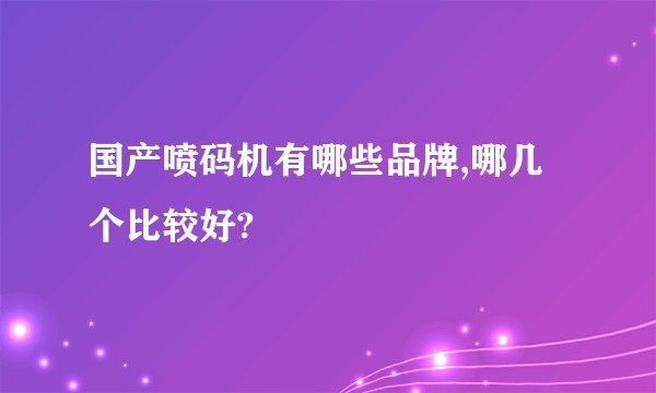 国产喷码机有哪些品牌,哪几个比较好?