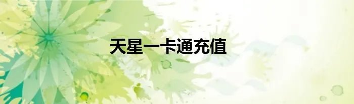 天星一卡通充值