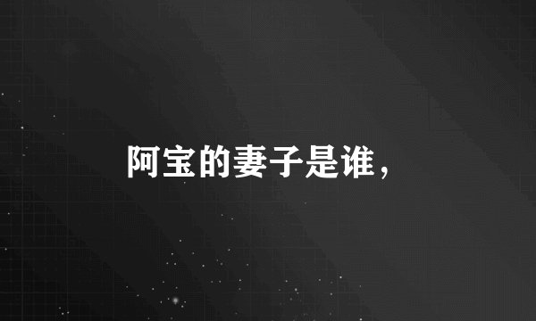 阿宝的妻子是谁，