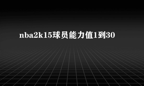 nba2k15球员能力值1到30