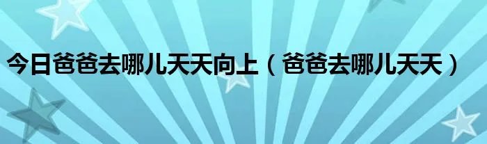 今日爸爸去哪儿天天向上（爸爸去哪儿天天）