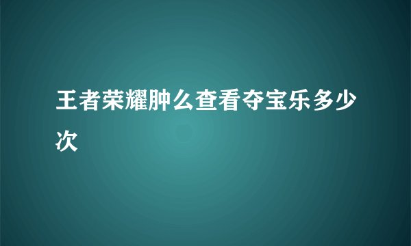 王者荣耀肿么查看夺宝乐多少次