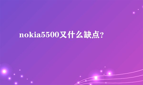 nokia5500又什么缺点?