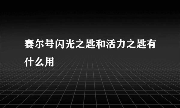 赛尔号闪光之匙和活力之匙有什么用