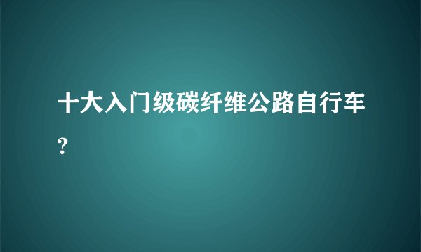 十大入门级碳纤维公路自行车？