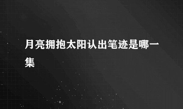 月亮拥抱太阳认出笔迹是哪一集