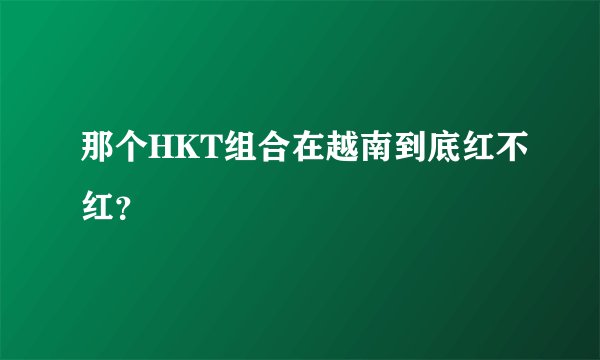 那个HKT组合在越南到底红不红？