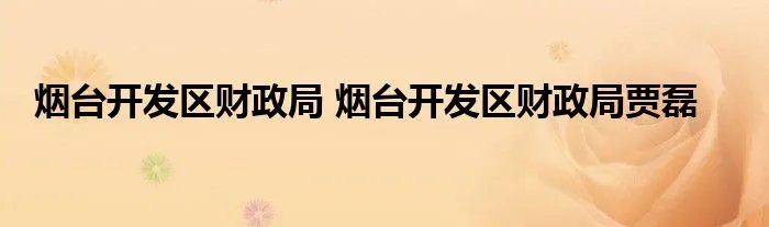 烟台开发区财政局 烟台开发区财政局贾磊