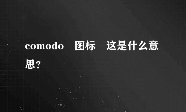 comodo　图标　这是什么意思？