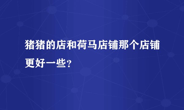 猪猪的店和荷马店铺那个店铺更好一些？