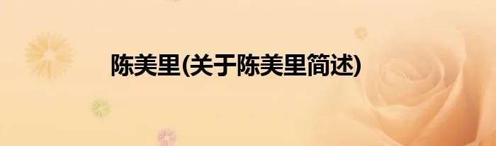 陈美里(关于陈美里简述)