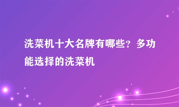 洗菜机十大名牌有哪些？多功能选择的洗菜机