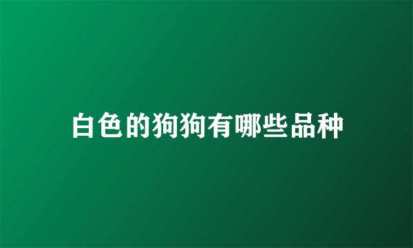 白色的狗狗有哪些品种