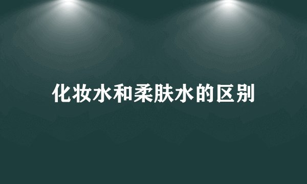 化妆水和柔肤水的区别