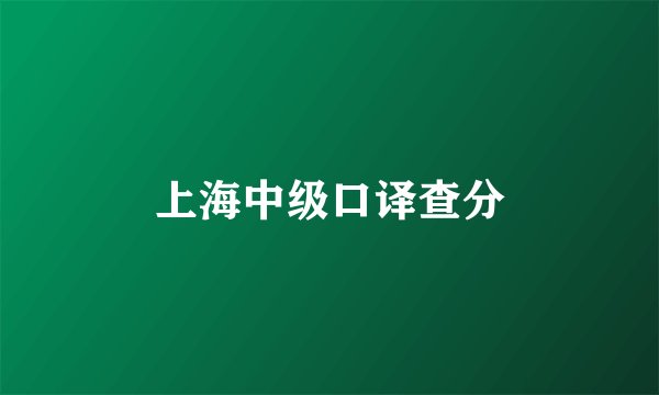 上海中级口译查分