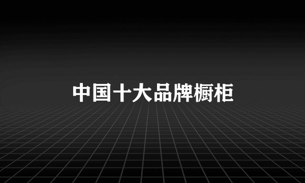 中国十大品牌橱柜