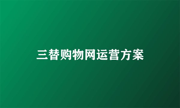 三替购物网运营方案