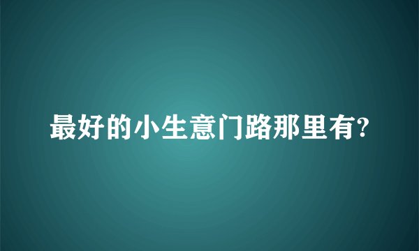 最好的小生意门路那里有?