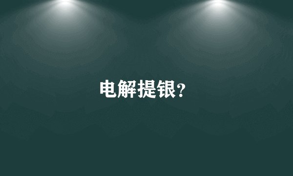 电解提银?